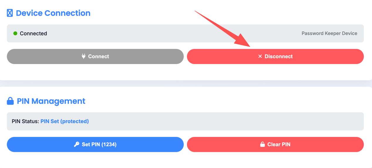 Disconnect button