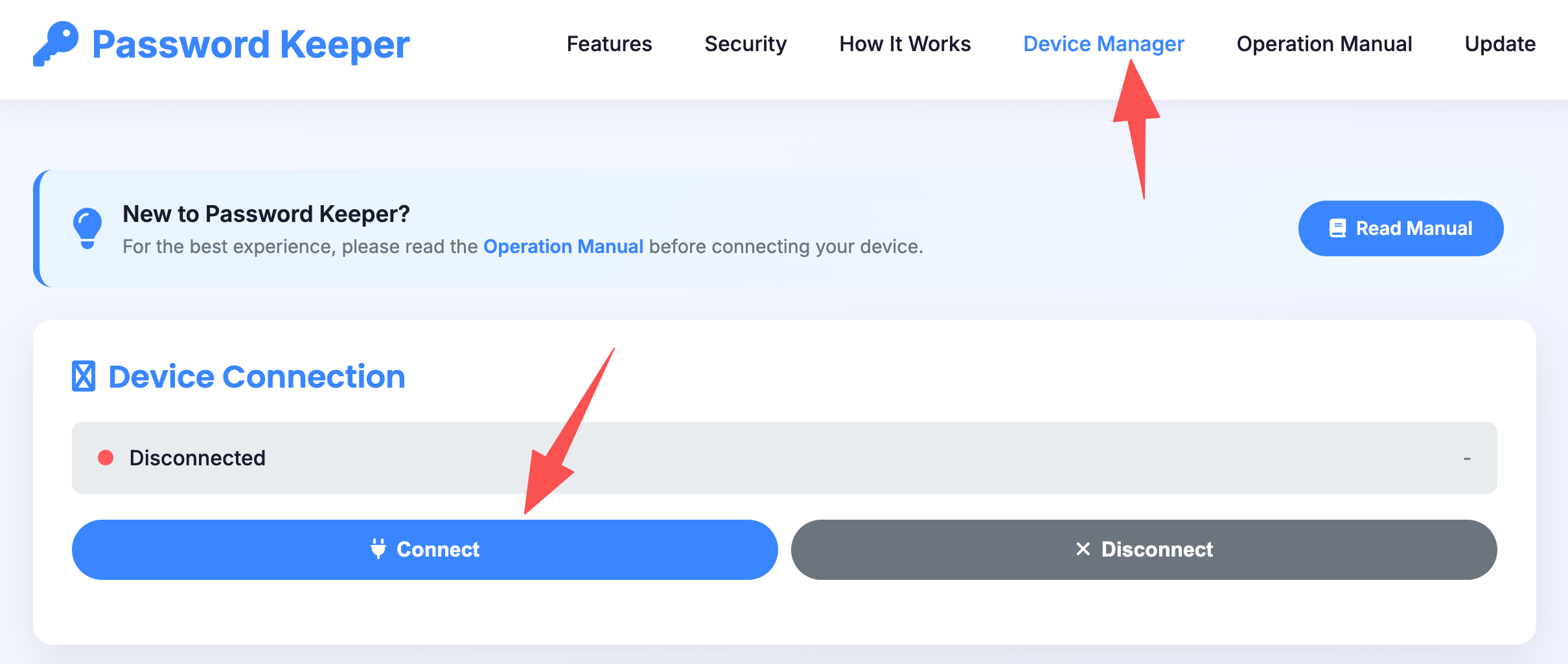 Device Manager page