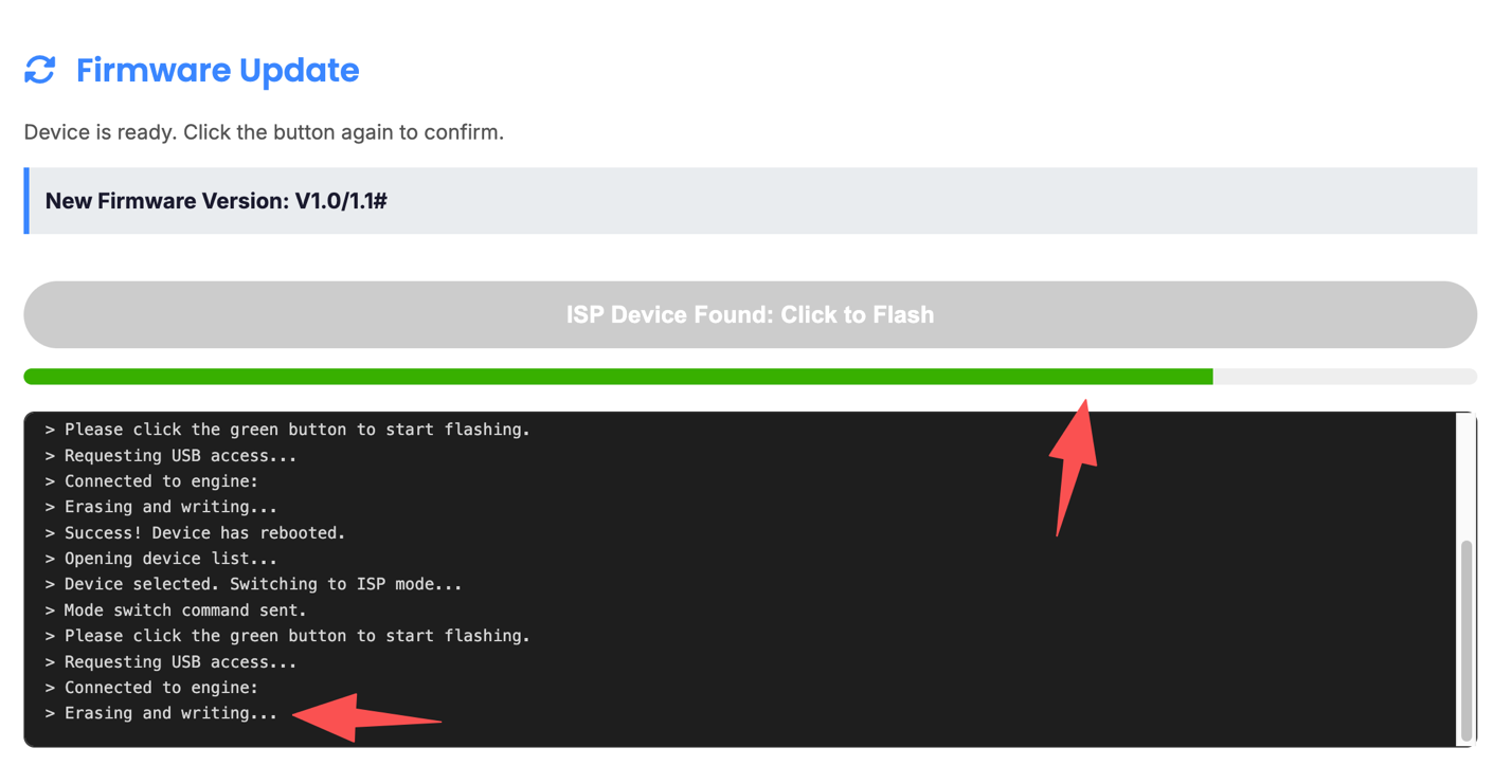 Progress bar showing update